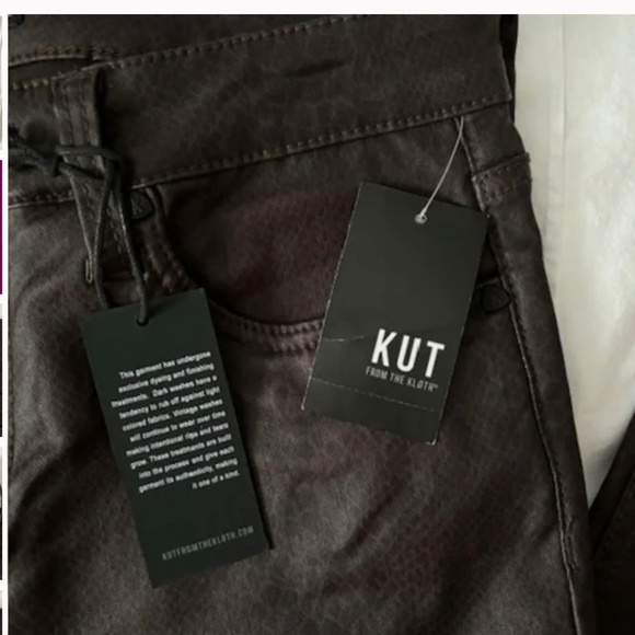 KUT from the Kloth MIA Toothpick Skinny Chocolate Faux Leather Pants / Jeans - Picture 6 of 10